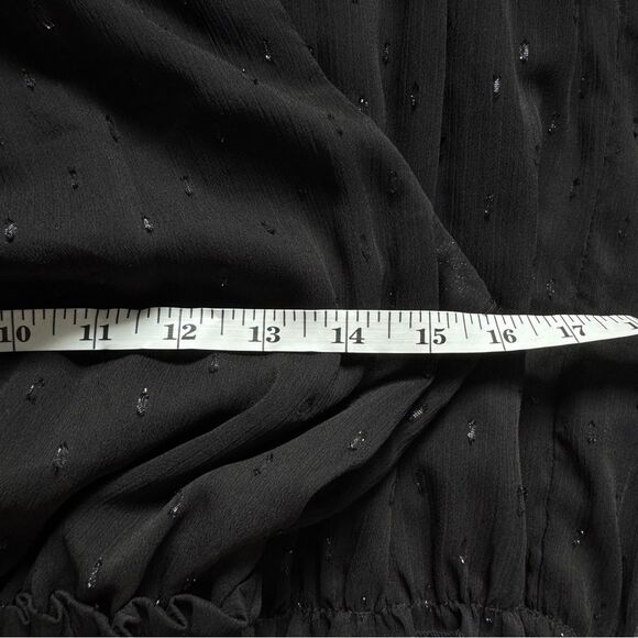 Draper James Women's Sleeveless Shine Clip Dot Maxi Black Dress XS - Picture 4 of 7